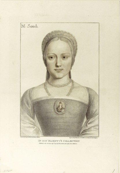 Mrs. Souch, September 1, 1797, Francesco Bartolozzi (Italian, 1727-1815), after Hans Holbein the