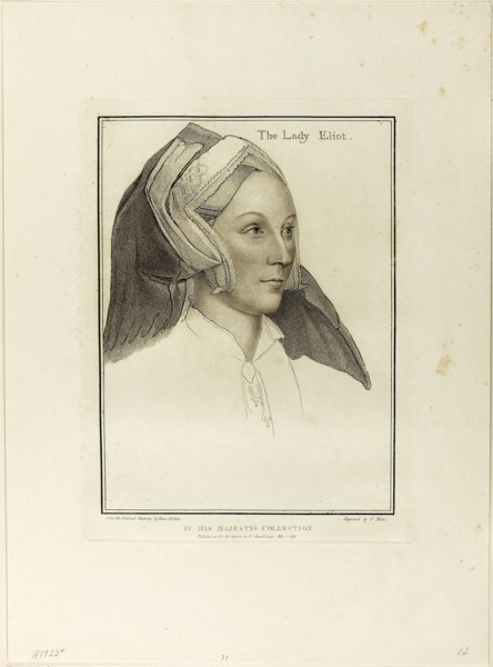Lady Elyot, May 1, 1792, Francesco Bartolozzi (Italian, 1727-1815), after Hans Holbein the younger