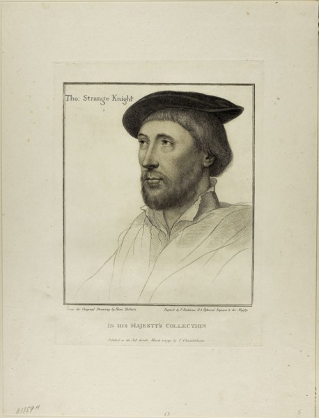 Sir Thomas Strange, March 1, 1793, Francesco Bartolozzi (Italian, 1727-1815), after Hans Holbein