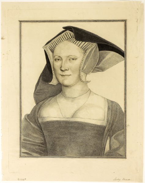 Lady Vaux, March 25, 1793, Francesco Bartolozzi (Italian, 1727-1815), after Hans Holbein the