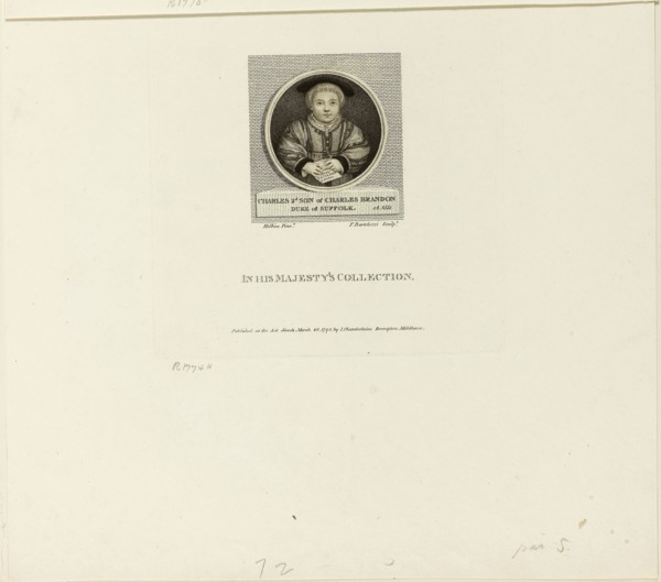 Charles Brandon, March 26, 1798, Francesco Bartolozzi (Italian, 1727-1815), after Hans Holbein the