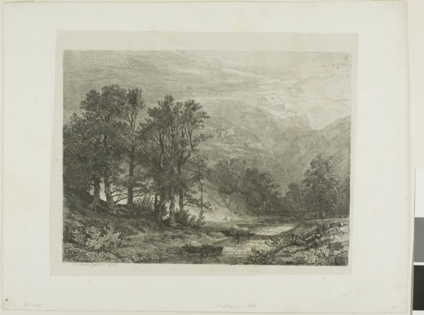 Alpine Landscape, n.d., Alexandre Calame, Swiss, 1810-1864, Switzerland, Etching on paper, 189 x