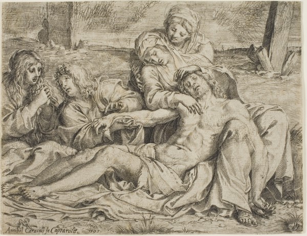 Christ of Caprarola, 1597, Annibale Carracci, Italian, 1560-1609, Italy, Etching, with engraving