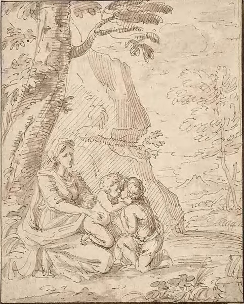 Madonna and Child with the Infant Saint John, n.d., Unknown Italian artist, possibly Circle of