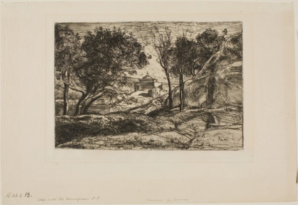 Souvenir of Tuscany, c. 1845, Jean-Baptiste-Camille Corot, French, 1796-1875, France, Etching on