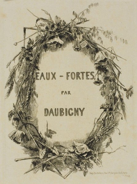 Wreath of Wildflowers, Frontispiece, 1850, Charles François Daubigny, French, 1817-1878, France,
