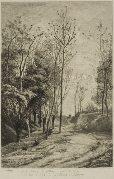 The Small Birds, 1850, Charles François Daubigny, French, 1817-1878, France, Etching on ivory