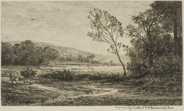 Autumn, 1848, Charles François Daubigny, French, 1817-1878, France, Etching on cream Japanese