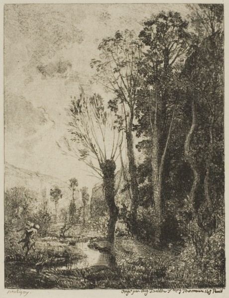 The Satyr, 1850, Charles François Daubigny, French, 1817-1878, France, Etching, roulette and