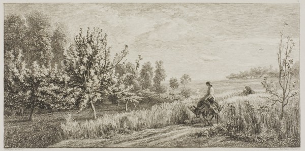 Spring, 1857, Charles François Daubigny, French, 1817-1878, France, Etching and drypoint on light