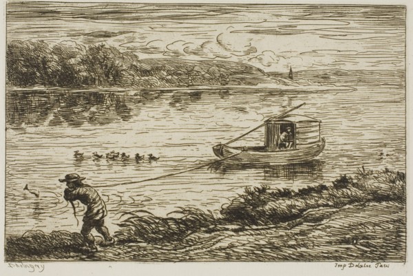 Ship’s Boy Pulling on the Line (Hauling on the Rope), 1861, Charles François Daubigny, French,