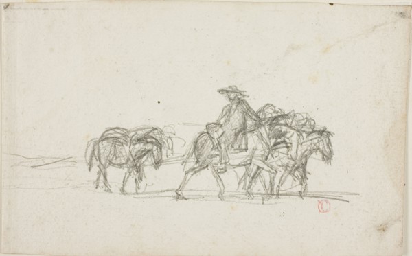 Study, c. 1850, Charles François Daubigny, French, 1817-1878, France, Graphite on ivory wove paper,