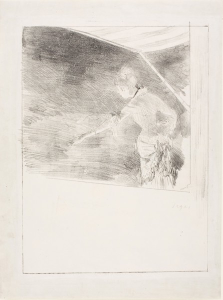 Singer at a Café-Concert, 1876–77, Edgar Degas, French, 1834-1917, France, Lithograph in black on