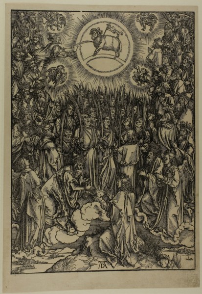 The Adoration of the Lamb, The Hymn of the Chosen, from The Apocalypse, c. 1496–98, published 1511,