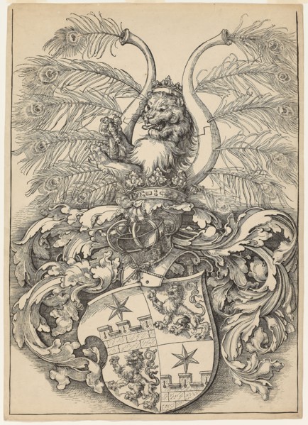 Coat of Arms of Wilhelm and Wolfgang Rogendorf, 1864 (copy), 1520 (original), After Albrecht Dürer,