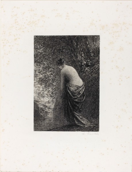 Standing Bather, 1879, Henri Fantin-Latour, French, 1836-1904, France, Lithograph in black on ivory