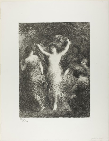 The Dance, 1898, Henri Fantin-Latour, French, 1836-1904, France, Lithograph in black on ivory China