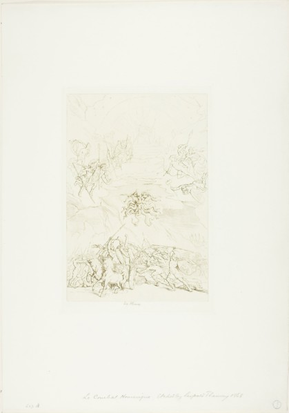 Homeric Battle, 1868, Léopold Flameng, French, born Belgium, 1831-1911, France, Etching, with