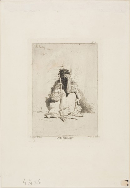 A Beggar, n.d., Mariano José María Bernardo Fortuny y Carbó, Spanish, 1838-1874, Spain, Etching on