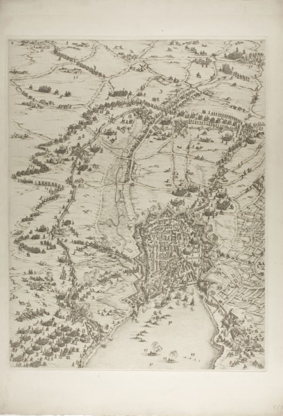 Plate Two from La Siège de la Rochelle, 1631, Jacques Callot (French, 1592-1635), printed by