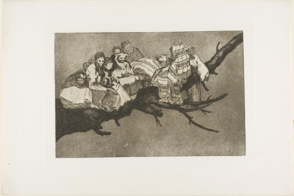 To Go Amongst the Branches, i.e. to talk through one’s hat, plate three from Los Proverbios,