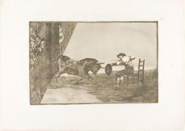 The daring of Martincho in the ring at Saragossa, plate 18 from The Art of Bullfighting, 1814/16,