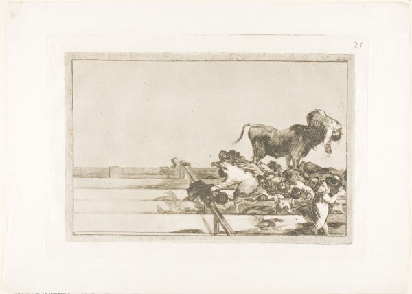 Dreadful events in the front rows of the ring at Madrid, and death of the mayor of Torrejón, plate