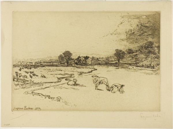 Sawley Abbey, 1873, Francis Seymour Haden, English, 1818-1910, England, Etching on zinc printed on