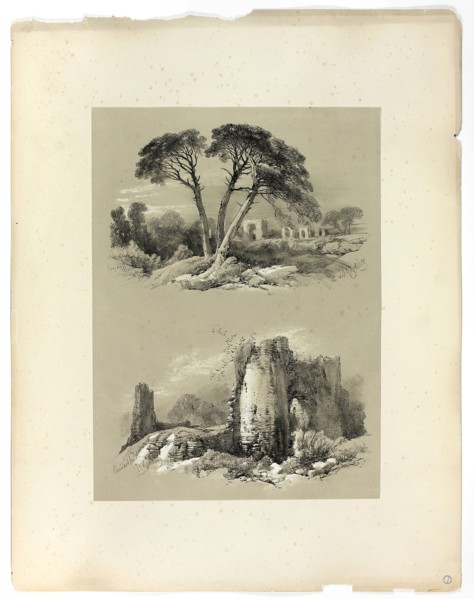 Frejus and Pennard Castle, from Picturesque Selections, 1860, James Duffield Harding, (English,