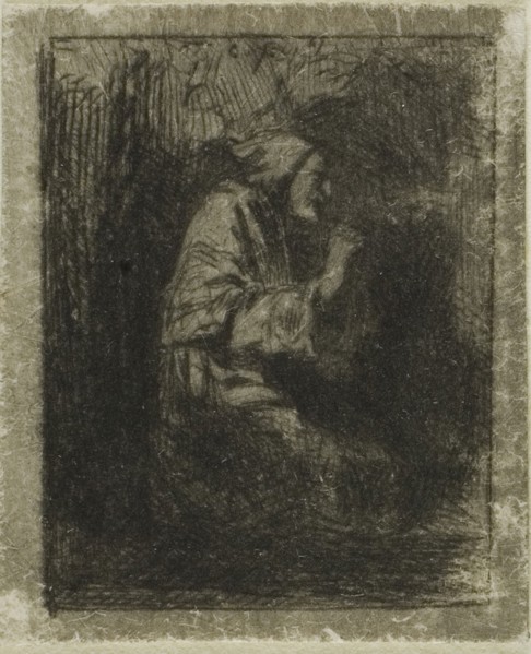 Monk at Prayer, n.d., Charles Émile Jacque, French, 1813-1894, France, Drypoint on ivory wove