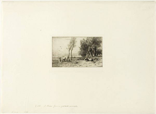 Winter Landscape with Shepherdess, c. 1867, Charles Émile Jacque, French, 1813-1894, France,