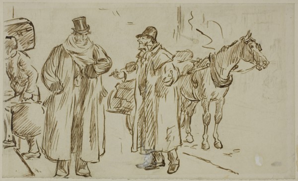 Blarney, 1870/91, Charles Keene, English, 1823-1891, England, Pen and brown ink, corrected with