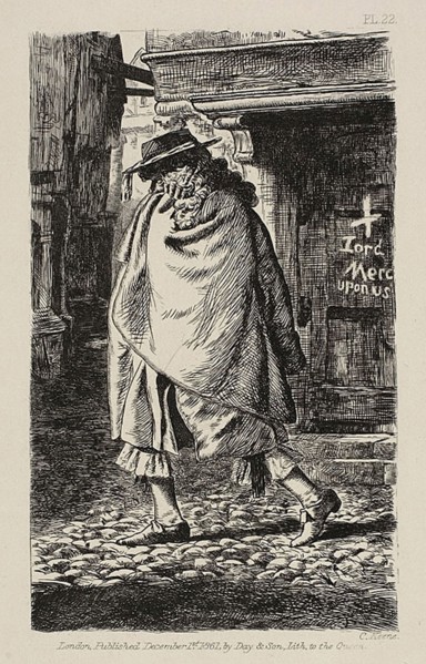 A Cloaked Figure Passing Through the Street (at the Time of the Plague in London), published