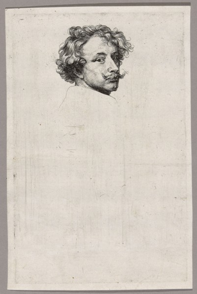 Self-Portrait, 1630/33, Anthony van Dyck, Flemish, 1599-1641, Flanders, Etching in black on ivory