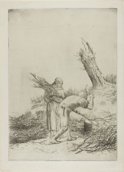 The Faggot-Makers, c. 1878, Alphonse Legros, French, 1837-1911, France, Etching and drypoint on