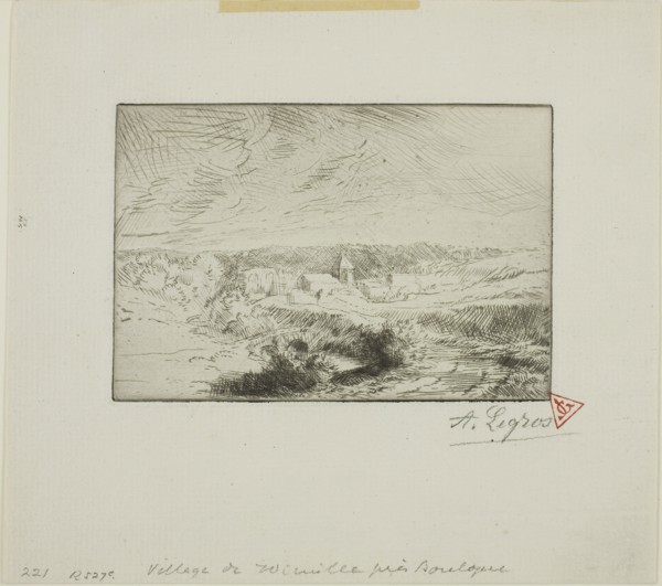 Village of Wimille, Near Boulogne, c. 1880, Alphonse Legros, French, 1837-1911, France, Etching and