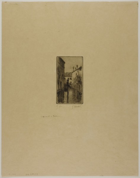 Canal in Venice, 1892, Gustave Leheutre, French, 1861-1932, France, Drypoint and plate tone on buff