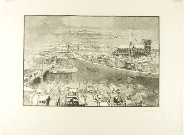 Paris Under Snow, Viewed from the Tower of Saint-Gervais, 1890, Louis Auguste Lepère, French,