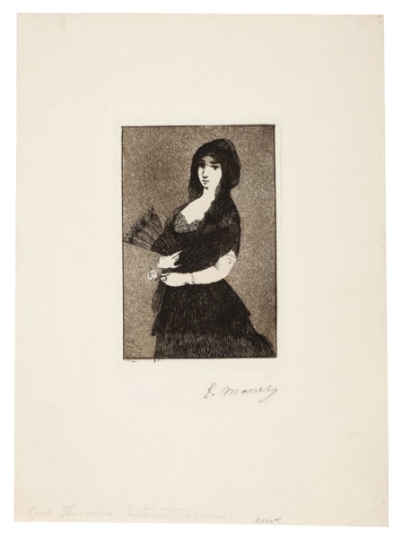 Exotic Flower (Woman in a Mantilla), 1868, Édouard Manet (French, 1832-1883), published by Philippe