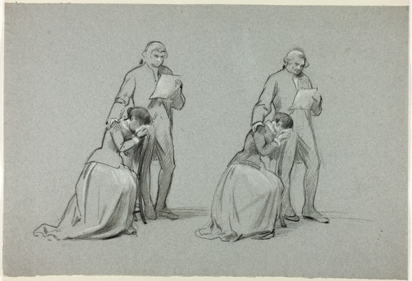Two Sketches: Father and Daughter, n.d., Henry Stacy Marks, English, 1829-1898, England, Black