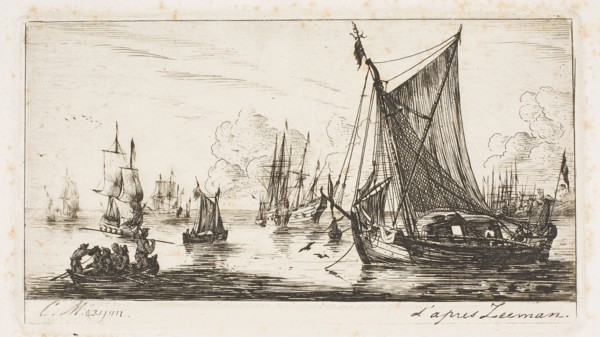 South Sea Fishers, 1850, Charles Meryon (French, 1821-1868), after Reinier Nooms (Dutch, c. 1623-c.