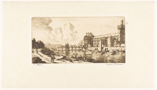 The ‘Pavillon de Mademoiselle’ and Part of the Louvre, 1849, Charles Meryon (French, 1821-1868),