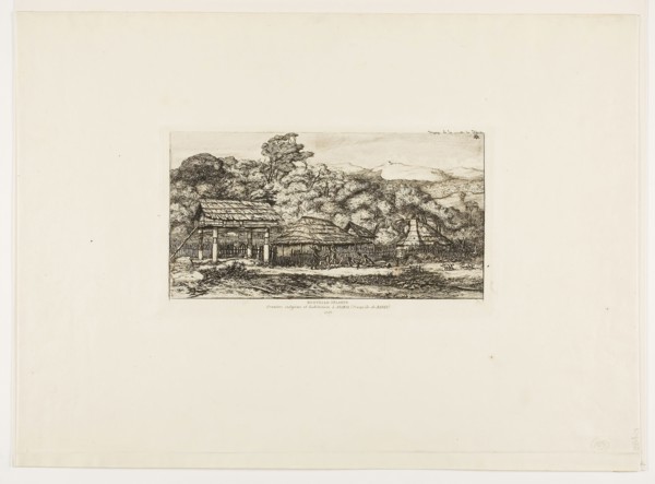 Native Barns and Huts at Akaroa, Banks’ Peninsula, 1845, 1865, Charles Meryon, French, 1821-1868,