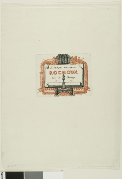 Address-Card of the Printseller, Rochoux, c. 1855, Charles Meryon (French, 1821-1868), printed by