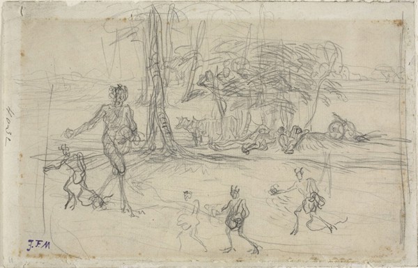 The Devil Sowing, 1848/52, Jean François Millet, French, 1814-1875, France, Graphite on ivory laid