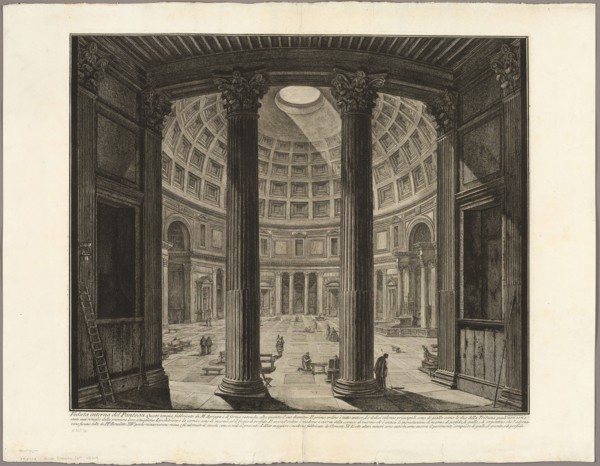 Interior view of the Pantheon, from Views of Rome, 1768, published 1800–07, Giovanni Battista