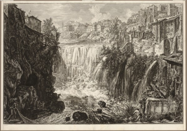 View of the Grand Cascade at Tivoli, from Views of Rome, 1766, Giovanni Battista Piranesi, Italian,
