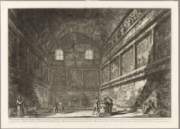 Interior view of the ancient Temple of Bacchus, now the church of S. Urbano, two miles from Rome,