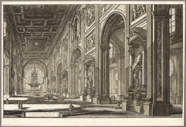 Interior view of the Basilica of St. John Lateran, from Views of Rome, 1768, Giovanni Battista