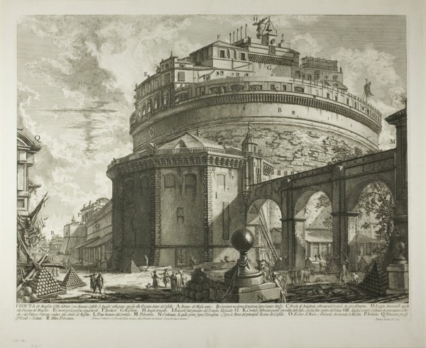 View of the Mausoleum of the Emperor Hadrian (now called Castel Sant’Angelo) from the Rear, from